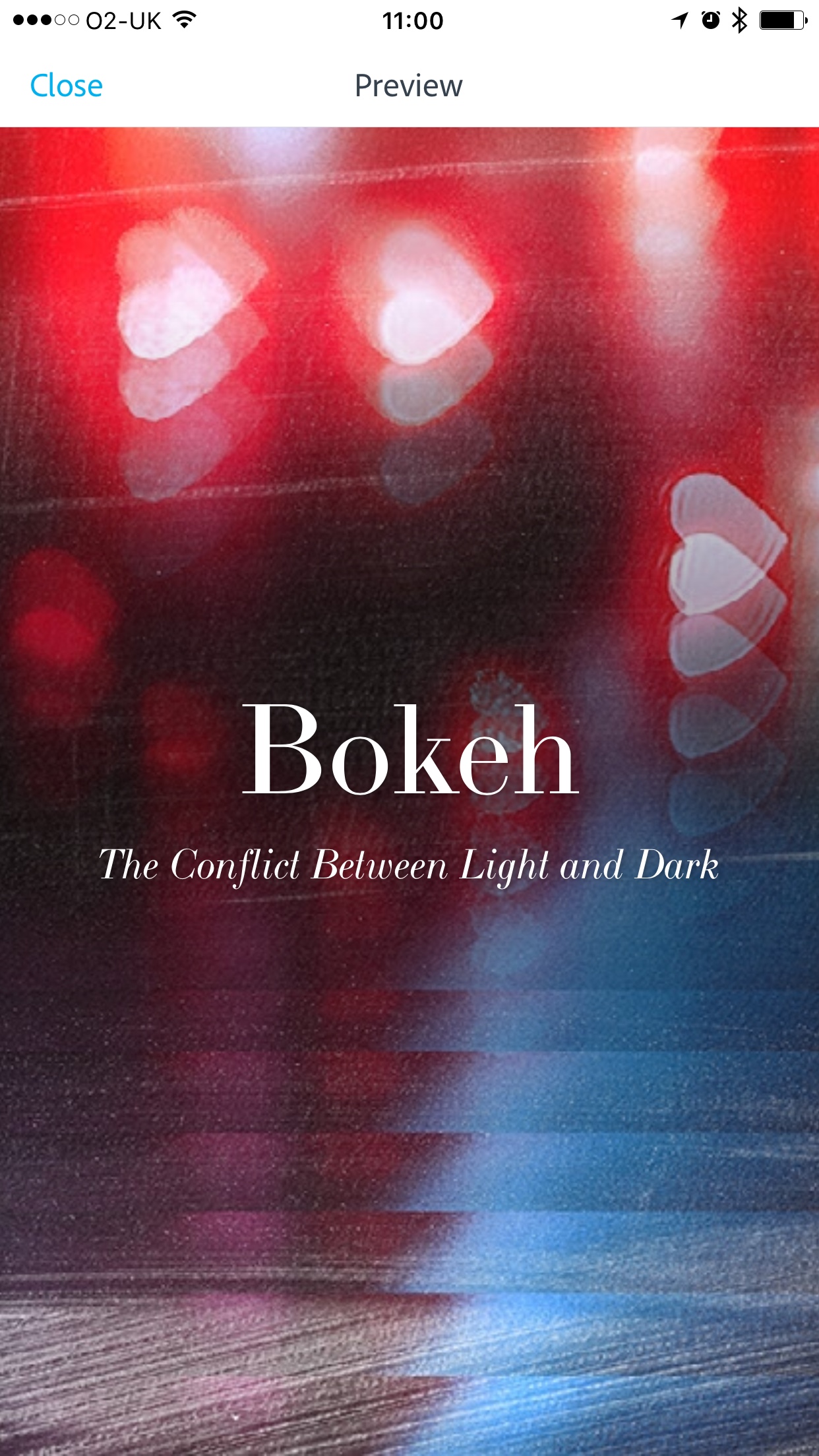 beautiful bokeh image on Adobe Spark
